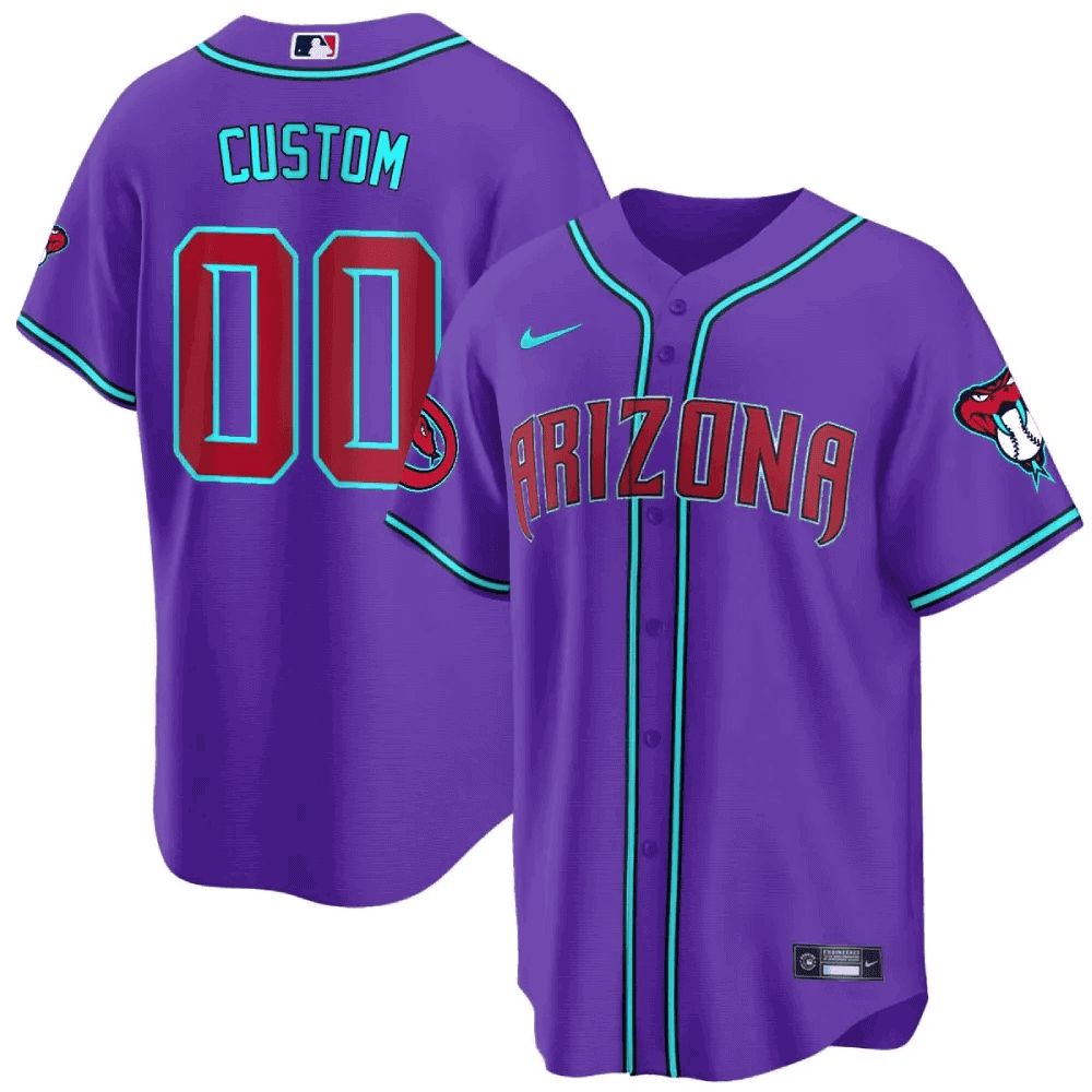 Men Arizona Diamondback Purple Nike 2024 Cool Base Custom MLB Jersey style 1